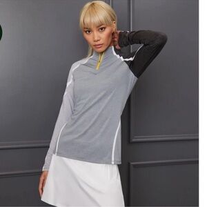 G/FORE Color Block Tech Jersey Quarter Zip Mid Layer